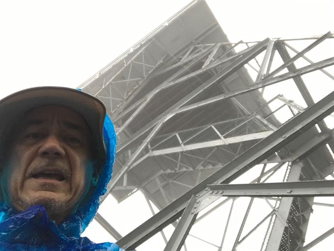 Top of Albert Mountain (5,500 ft). Fire tower on the top of the mountain...which we didn’t climb. Been raining for 5 hours today.