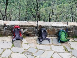 Looks like these three hikers gave up and just left their packs sitting there....or